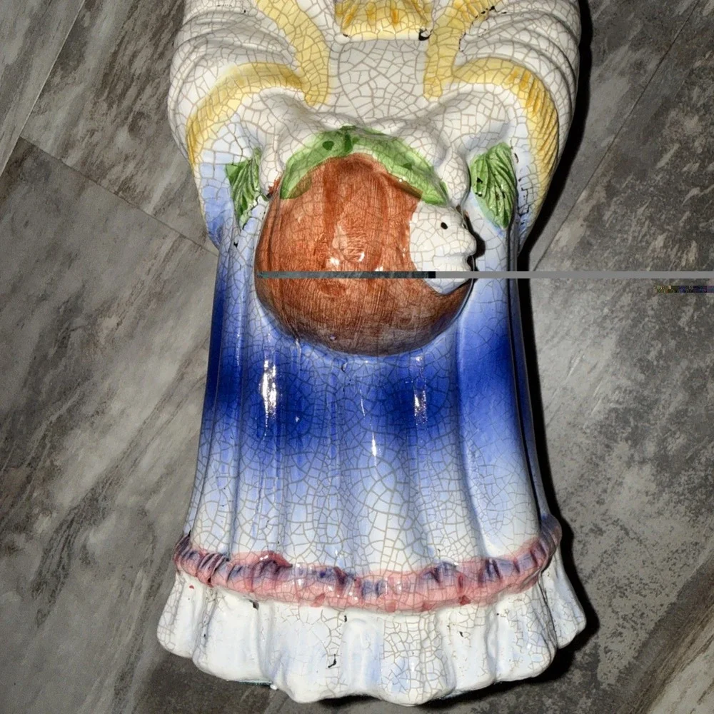 Vintage Crackle Finish Standing Ceramic Dog Statue 14